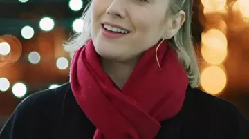 Christmas in Mistletoe 2025 Kabby Borders Wool Coat worn by Willow (Kabby Borders) in Christmas in Mistletoe