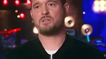 The Voice S28 Michael Bublé Black Bomber Jacket worn by Michael Bublé as seen in The Voice