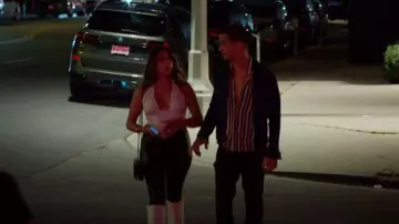 Hello Molly Base Contour Simplify Halter Top White worn by Kim Suarez as seen in Vanderpump Rules (S12E01)