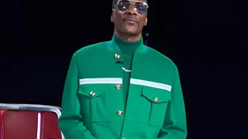 The Voice S28 Snoop Dogg Green Jacket worn by Snoop Dogg as seen in The Voice