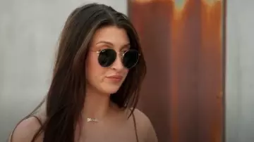 Ray Ban Round Metal Sunglasses worn by Natalie Maguire as seen in Vanderpump Rules (S12E01)