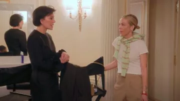 Valentino Garavani Rosette Sleeve Wool Mini Dress worn by Kris Jenner as seen in The Kardashians (S07E07)