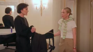 Valentino Garavani Rosette Sleeve Wool Mini Dress worn by Kris Jenner as seen in The Kardashians (S07E07)