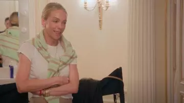 Guest In Residence Striped Cashmere Polo Sweater worn by Simone Harouche as seen in The Kardashians (S07E07)