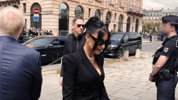 Alaia Eyewear Cat Eye Acetate Sunglasses worn by Kim Kardashian as seen in The Kardashians (S07E07)