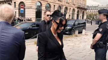 Alaia Eyewear Cat Eye Acetate Sunglasses worn by Kim Kardashian as seen in The Kardashians (S07E07)