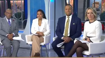 By Lisi Lerch Large Audrey Earrings in Brushed Gold worn by Dylan Dreyer as seen in Today on December 2, 2025