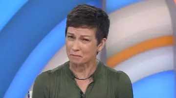 Zadig & Voltaire Pleated Satin Blouse worn by Stephanie Gosk as seen in Today on December 3, 2025