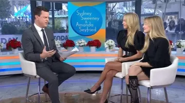 Jimmy Choo Scarlett Pump worn by Sydney Sweeney as seen in Today on December 3, 2025