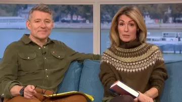 Barbour Lorrie Fair Isle Roll-Neck Jumper worn by Cat Deeley as seen in This Morning on October 2025