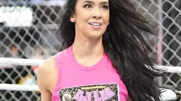AJ Lee Survivor Series Pink Tank worn by AJ Mendez as seen in WWE Raw