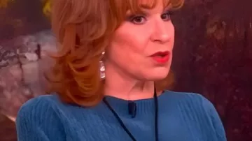 The View 2025 Joy Behar Blue Knitted Sweater worn by Joy Behar as seen in The View