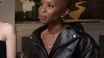 Today Show Cynthia Erivo Leather Jacket worn by Cynthia Erivo as seen in Today