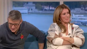 Barbour Silvia Cardigan worn by Cat Deeley as seen in This Morning on November 2025