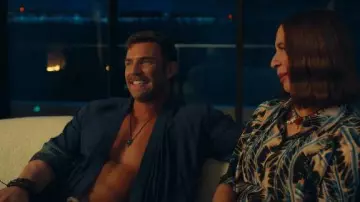 Coofandy Ruffle Shawl Collar Lightweight Cardigan worn by Maro Gold (Zane Phillips) as seen in Loot (S03E09)