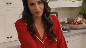 With Love Meghan Holiday Celebration Meghan Markle Red Pajamas worn by Self (Meghan Markle) as seen in With Love, Meghan (S02)