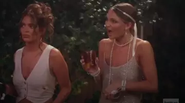 Gatsby Pearl Jewelry Set: 1920s Flapper Bracelet, Headpiece & Earrings worn by Charley Manly as seen in Southern Charm (S11E03)