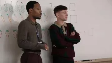 Obey Luca Polo Sweater worn by Jacob Hill (Chris Perfetti) as seen in Abbott Elementary (S05E07)