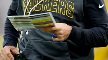 Grey Sleeveless Hoodie worn by Matt LaFleur in Matt LaFleur details Mark Murphy's significant impact on the Green Bay Packers