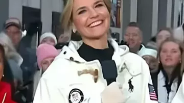 The Today Show 2025 Savannah Guthrie White Toggle Coat worn by Savannah Guthrie as seen in Today