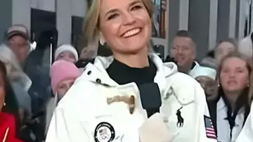 The Today Show 2025 Savannah Guthrie White Toggle Coat worn by Savannah Guthrie as seen in Today