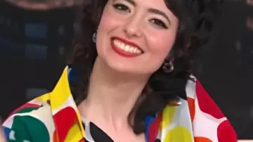 The Today Show Sarah Sherman Multicolor Dot Shirt as seen in Today