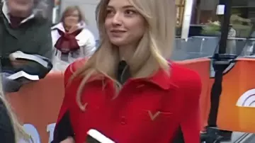Today Show Amanda Seyfried Red Cape Coat as seen in Today