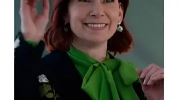 Elsbeth Tascioni Elsbeth S03 Black Floral Coat worn by Elsbeth Tascioni (Carrie Preston) in Elsbeth