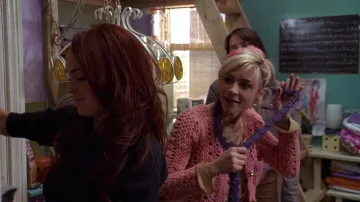 Tracy Reese Pink Knit Long Cardigan worn by Maggie (Samaire Armstrong) in Just My Luck