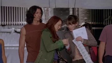 Penny Lane Green Corduroy Faux Fur Trimmed Trench Coat worn by Ashley Albright (Lindsay Lohan) in Just My Luck