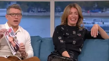 River Island Black Embellished Jumper worn by Cat Deeley as seen in This Morning on November 2025