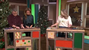 Zara Short Satin Feather Dress worn by Cat Deeley as seen in This Morning on December 2025