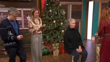 Barbour Freya Wide-Leg Trousers worn by Cat Deeley as seen in This Morning on December 2025