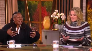 Proenza Schouler Danea Striped Cashmere-Blend Oversized Sweater worn by Sara Haines as seen in The View on December 2, 2025