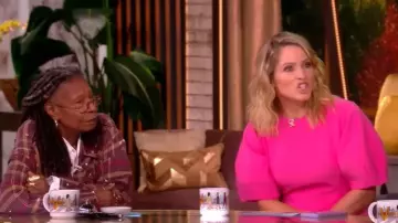 Leo Lin Simona Appliqué Minidress worn by Sara Haines as seen in The View on December 3, 2025