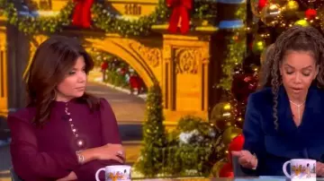 Elie Tahari The Adira Belted Long Sleeve Dress worn by Ana Navarro as seen in The View on  December 5, 2025