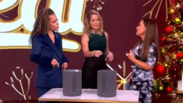 Stella McCartney Bunch of Roses Mesh Midi Skirt worn by Gretta Monahan as seen in The View on December 5, 2025