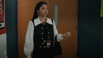Cinq A Sept Ciara Jacket worn by Peyton Ramsey (Lana Condor) as seen in Elsbeth (S03E08)