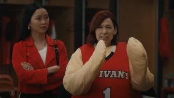 Akris Punto Suede Leather Short Jacket worn by Peyton Ramsey (Lana Condor) as seen in Elsbeth (S03E08)