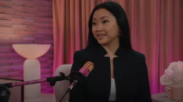 Pinko Pinstriped Blazer worn by Peyton Ramsey (Lana Condor) as seen in Elsbeth (S03E08)