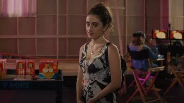 Galliano Vintage Poster & Gazette Print Dress worn by Maia (Rachel Sennott) as seen in I Love LA (S01E06)