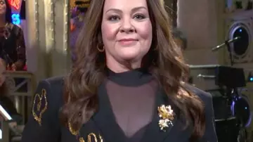SNL S51 Melissa McCarthy Black Sequin Blazer Dress worn by (Melissa McCarthy) in Saturday Night Live (S50)