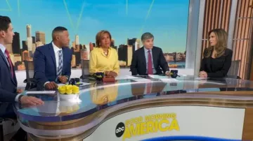 Generation Love Gayle Single-Breasted Combo Blazer worn by Rhiannon Ally as seen in Good Morning America on December 4, 2025