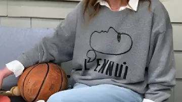 Grey Oversized Sweatshirt worn by Christa Miller in Christa Miller’s Shocking New Look in ‘Shrinking’ Sparks Plastic Surgery Rumors