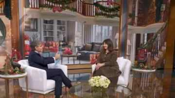 Maison de la jupe Hai Paulette portée par Emily Mortimer telle que vue dans Good Morning America le 4 décembre 2025