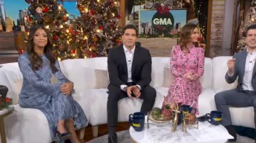 Robe à couture de mangue portée par Morgan Norwood telle que vue dans Good Morning America le 8 décembre 2025