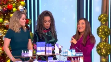 Ronny Kobo Tommy Mock Turtleneck Bodysuit worn by Sara Haines as seen in The View on December 8, 2025