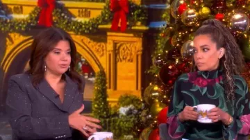 Derek Lam 10 Crosby Walter Mini Stud Double Breasted Blazer worn by Ana Navarro as seen in The View on December 8, 2025