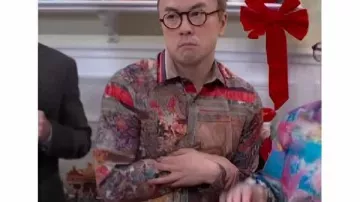 SNL S51 Bowen Yang Printed Shirt worn by Bowen Yang as seen in Saturday Night Live
