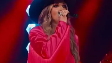 The Road 2025 Britnee Kellogg Pink Fringe Blazer as seen in The Road (2025)